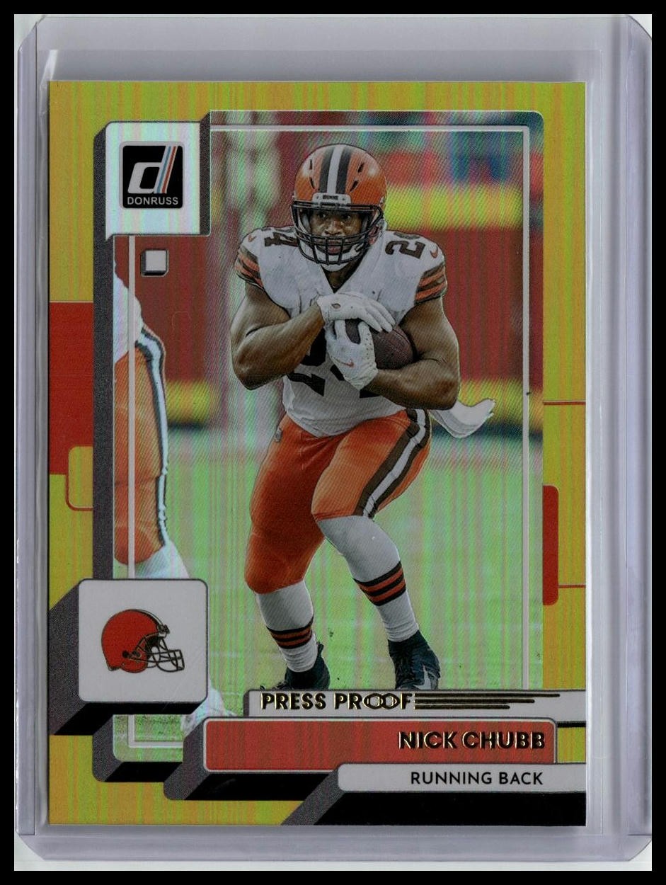 2022 Donruss #210 Nick Chubb Premium Press Proof