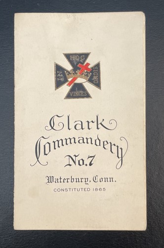 Vintage 1927 Clark Commandery Knights Templar Waterbury Conn