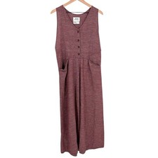 Flax Linen Sleeveless Maxi Dress Lagenlook Bohemian Purple Medium