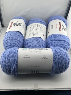NEW Lot Of 4 Big Twist Value Yarn CERULEAN BLUE