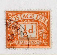 1951-54 GVI 1/2d POSTAGE DUE COLOUR CHANGE FINE USED SG/D35