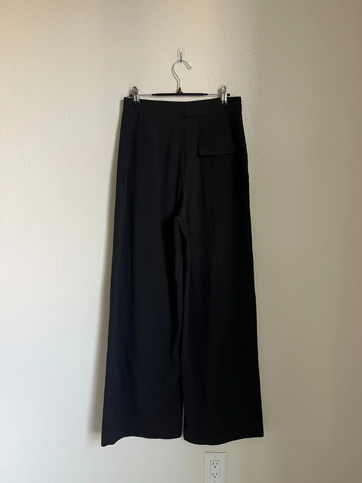 Zara Women's Masculine Wide-Leg Trousers in Black Size MEDIUM - Image 3 of 4