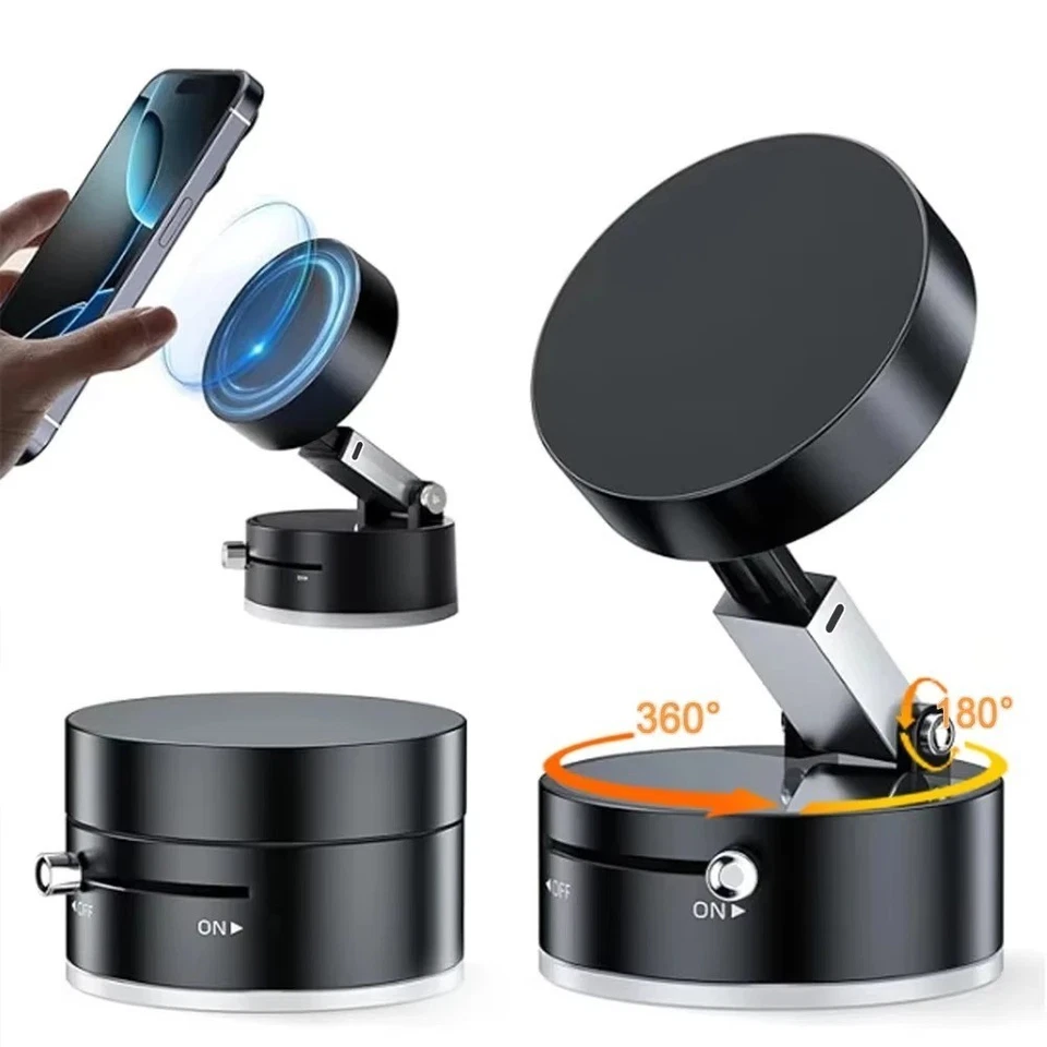 2025 Car Magnetic Phone Holder Vacuum Adsorption For Magsafe Suction Cup Folding - Image 1 of 4