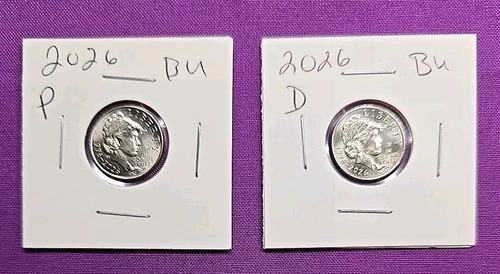 2026 P & D Emerging Liberty Dimes "BU"  In Coin Flips! **FREE SHIPPING**#wj405