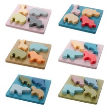 Silicone Puzzle Board Learning Animal Nesting Toy for Kids and Toddlers