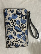 Kate Spade New York Floral Wristlet Wallet Blue White Women's wristlet