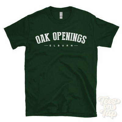 OAK OPENINGS ELBURN T-SHIRT Kane Illinois USA Retro Uni-Stil Heimatstadt Geschenk