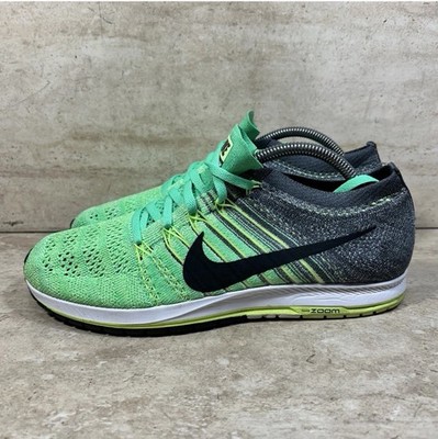 Nike Zoom Flyknit Streak 835994 303 Mens 9 Road Racing Shoes Green Gray