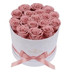 17 Flowers in a Luxury Suede Box, Birthday Gifts for Women, 17 Roses Dusty Rose