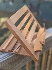 Bestmemories Bamboo Wooden Book Stand Foldable Design Third Gear Adjustable