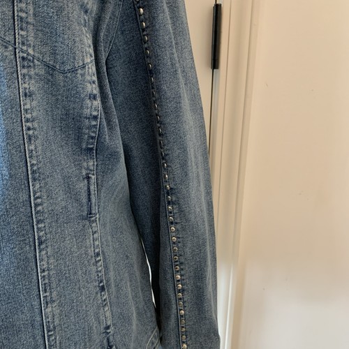 Christina Alexander Embellished Swarovski Crystal Button Jean Jacket Women’s XL - Picture 6 of 24
