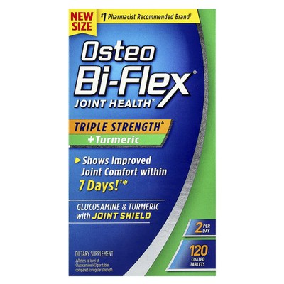 2 X Osteo Bi-Flex, Joint Health + Turmeric, Triple Strength, 120 Coated Tablets