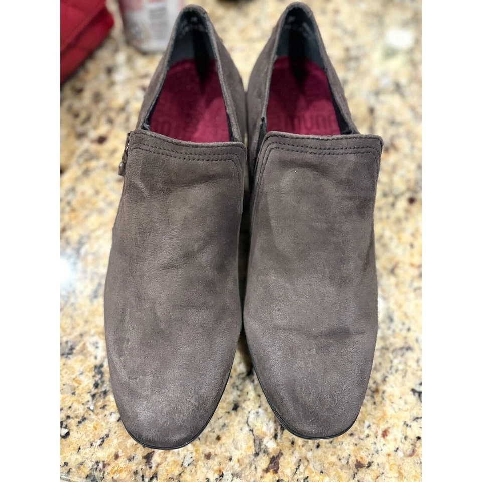MUNRO ANNEE Taupe Gamuza Cuero Talla 7.5 Tacón Profesional Carrera Confort Zapatos Foto 2 de 4