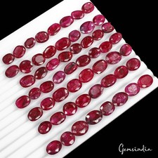 430 Cts/57 Pcs Natural Red USA Beryl Bixbite Oval Cut Loose Gems Lot For Jewelry
