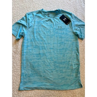Under Armour Mens Medium Rush Vanish Energy Printed Blue Training Shirt