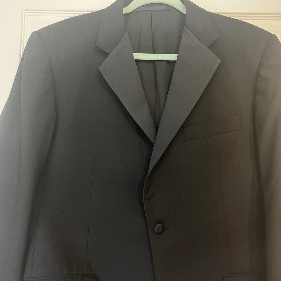 Burberry London Esmoquin 2 Piezas Traje Lana 41R Un Botón Negro 34x32 Foto 2 de 4