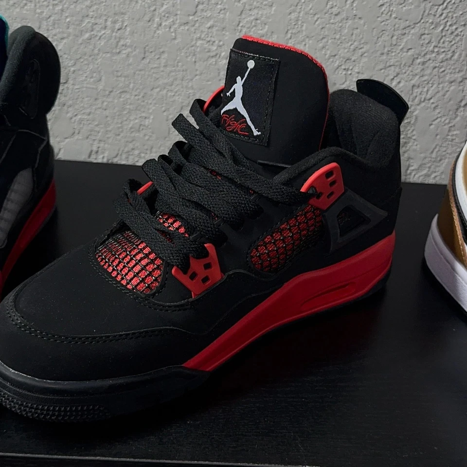 Nike Air Jordan 4 Retro Red Thunder Sneakers - Image 2 of 4
