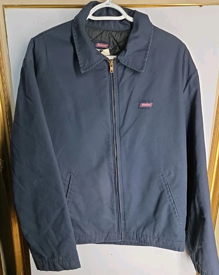 Chaqueta Dickies Para Hombre Mecánica Azul Med Ropa de Trabajo Lona Cremallera Completa Aislada Foto 2 de 4