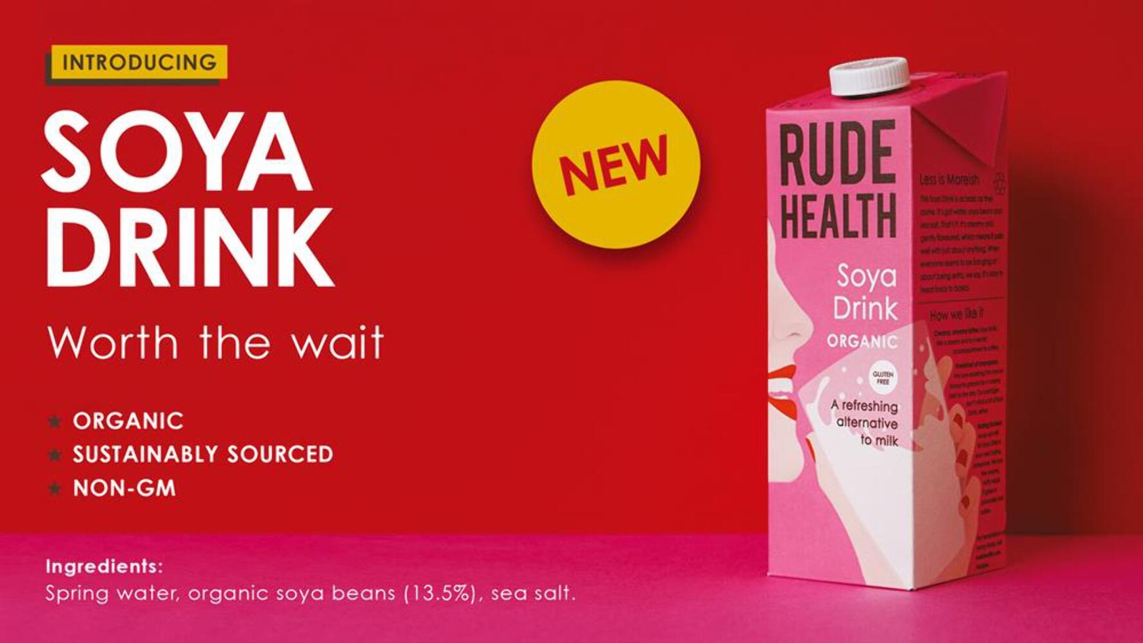 Rude Health Organic Soya Drink 1L x 6 Pack
