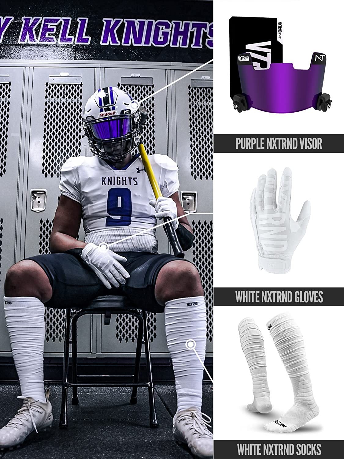 Nxtrnd XTD Scrunch Football Socks, Extra Long Padded Sports Socks for Men & Boys eBay