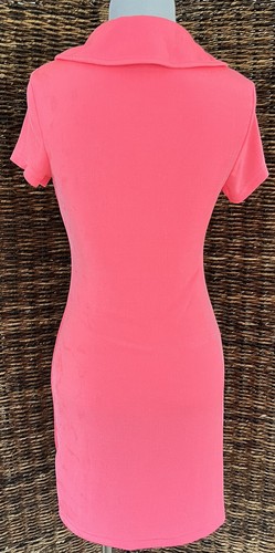 NWOT Urban Outfitters Bodycon Collared Mini Dress, Hot Pink, M - Picture 2 of 5