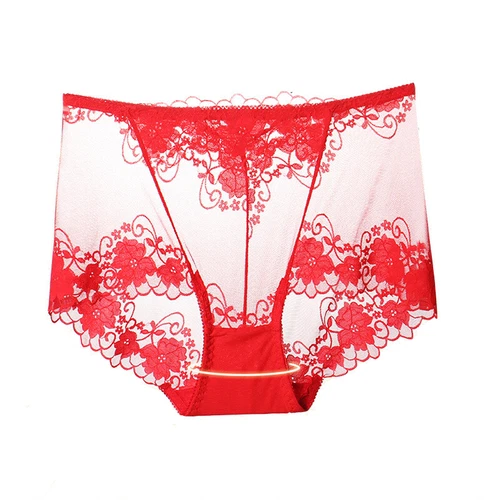 3 Stück Damen Spitzen Unterwäsche Nahtlos Dessous Slips Hohl Transparent Höschen - Bild 3 von 30