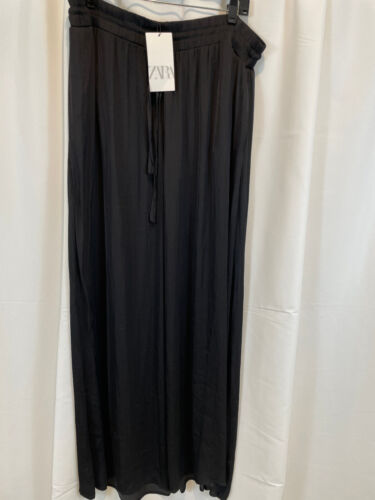 NEW Zara Womens Wide Leg Black Polyester Pants XXL NWT $39.90