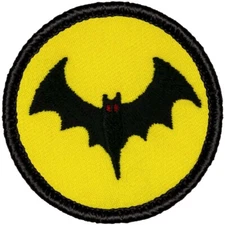 Bat (Yellow) Patrol Patch - 2" Round Embroidered Patch
