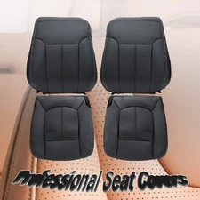 For 2011-2016 Ford F250 F350 Lariat Leather AC Seat Cover Front Bottom Top Black