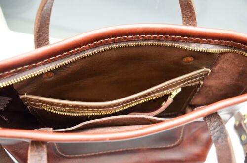 Orox Leather Co. Merces Cross handgefertigte Mahagoni Leder Schultertasche Tasche Handtasche - Bild 9 von 13