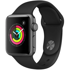Apple Watch Series 3 42mm GPS Space Gray Aluminum Black Sport Band MQL12LL/A