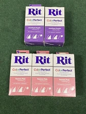 5 Rit Color Perfect Dye Kits Amethyst Purple & Passion Pink Nozzle Brush Lot Tie