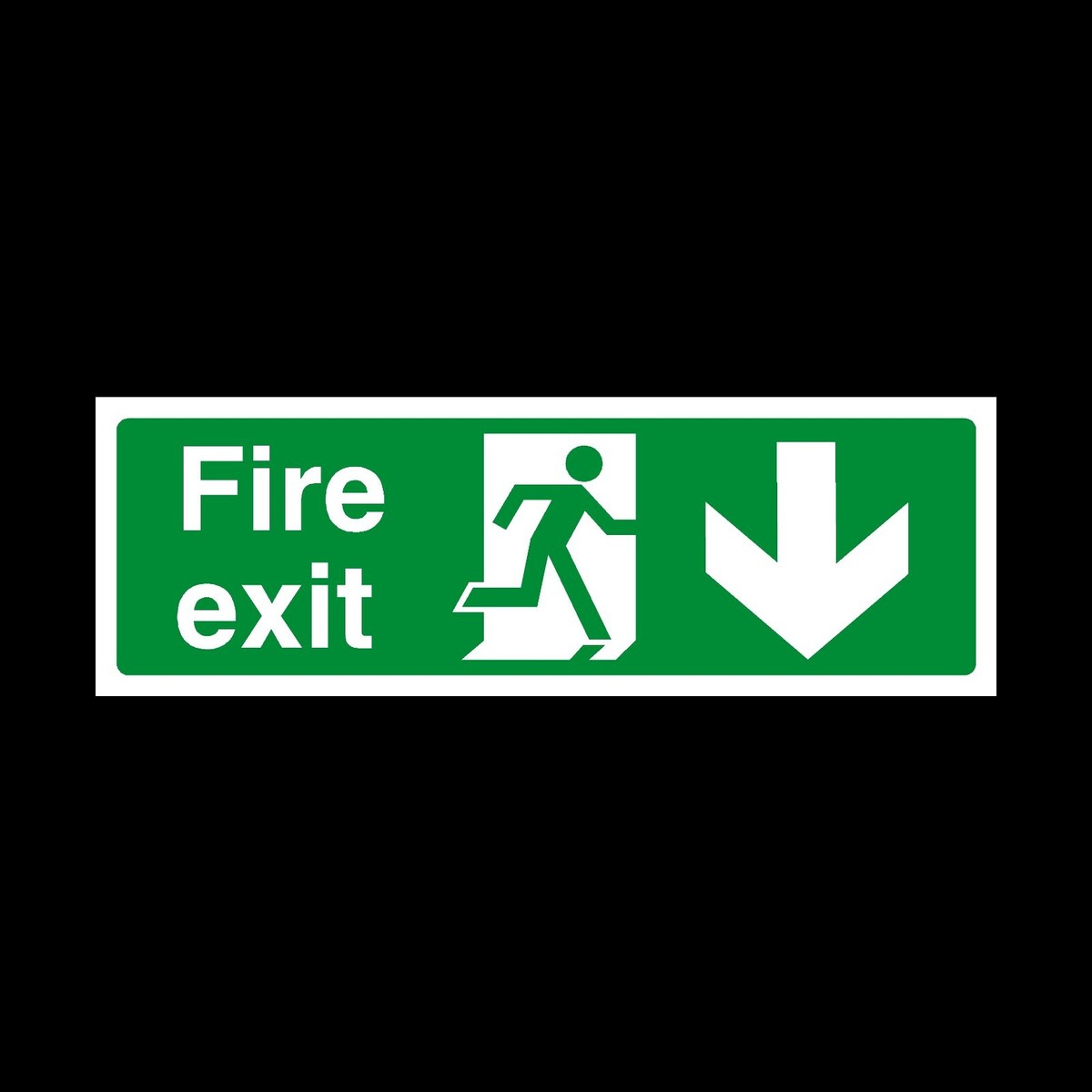 vsafety 14016 am-r Panneau Fire Exit Flèche droite, en plastique rigide