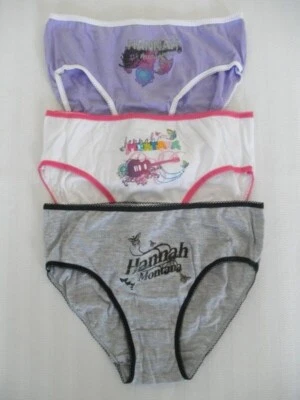 LOT DE 3 CULOTTES FILLE 6-8 ANS HANNAH MONTANA 100% COTON - Photo 1/4