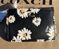 Coach Retail CS040 Leather Mini Skinny ID Case Floral Print BR/Black Multi $95