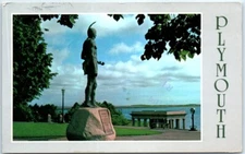 Postcard - Statue of the Indian Chief Massasoit, Plymouth, Massachusetts, USA