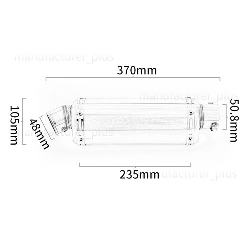 310 370 440mm Universal 38-51mm Exhaust Muffler Pipe Motorcycle Carbon Silencers - Picture 5 of 7