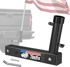 Hitch Mount Flagpole Holder,Flag Pole Holder for 1.6" Hitch , Single & Dual Hole