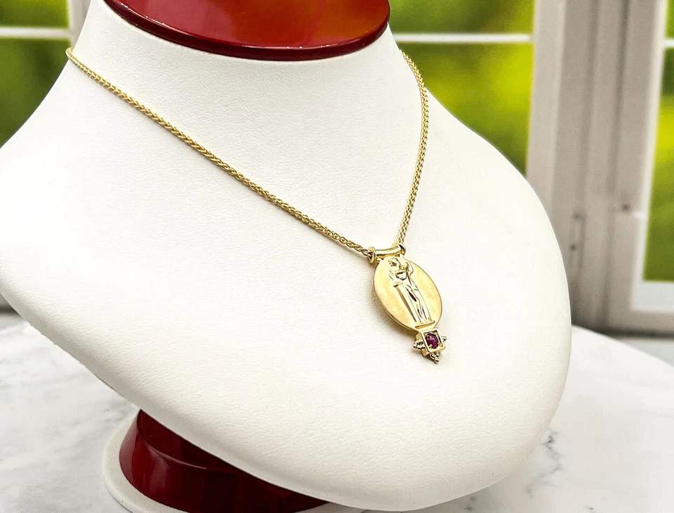 Collar camafeo TAGLIAMONTE (2192N) 925SS/YGP*Rubí*Euterpe*Reg. $200 Foto 3 de 4