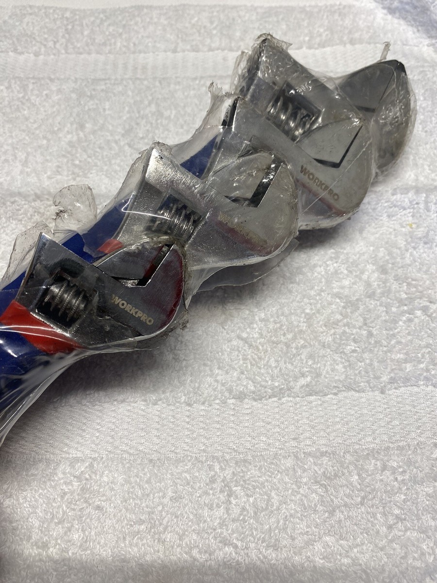 WORKPRO 4-Piece Adjustable Wrench Set - Chrome Vanadium Steel With Non-Slip Handles