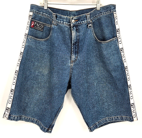 Rare Vintage Y2K PACO JEANS Authentic Baggy Denim Jorts Shorts Blue Size 38