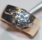 GIA 14k yellow gold 1.04ct SI2 G round diamond 6BR=.12CT engagement ring  5.5g — photo 8