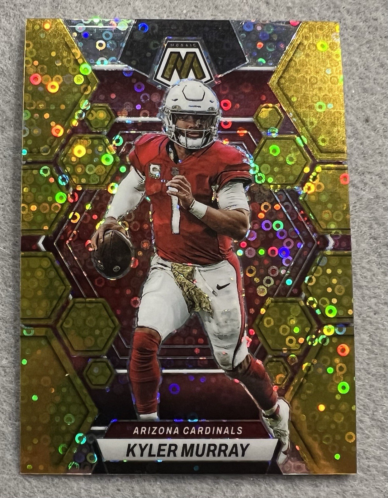 2023 Panini Mosaic Gold Mosaic Prizm #1 Kyler Murray /10 RARE SSP No Huddle!!