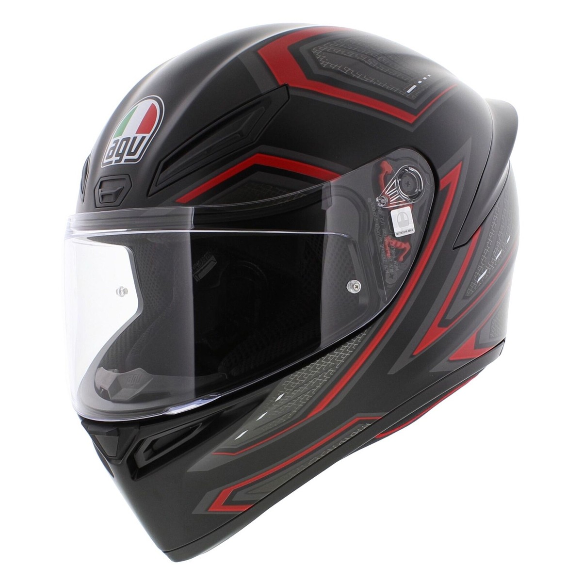 AGV K1-s ECE Sling Matt Black Red Full Face Motorcycle Helmet, 2206