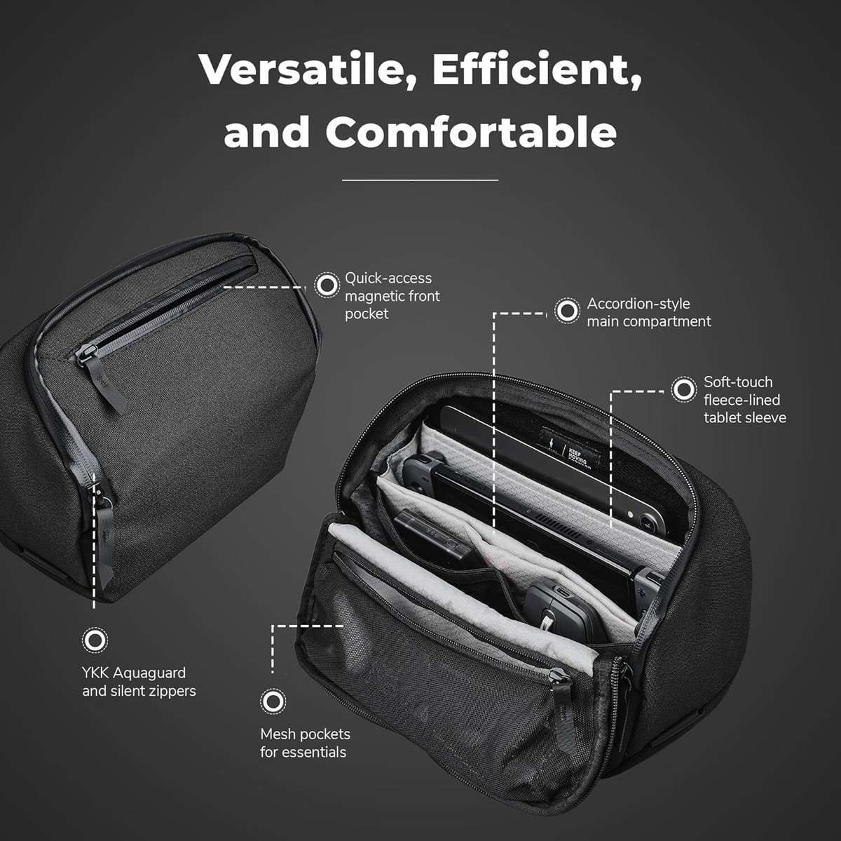ALPAKA Vertex Pouch - All-in-One Sling Bag, Tech Pouch, and Desk