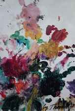 Fine unique painting – Expressive abstract composition, signed Twombly