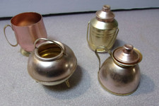 Lot of 4 Steel Mini Child's Play Pots / Kettle Milk Jug Mug