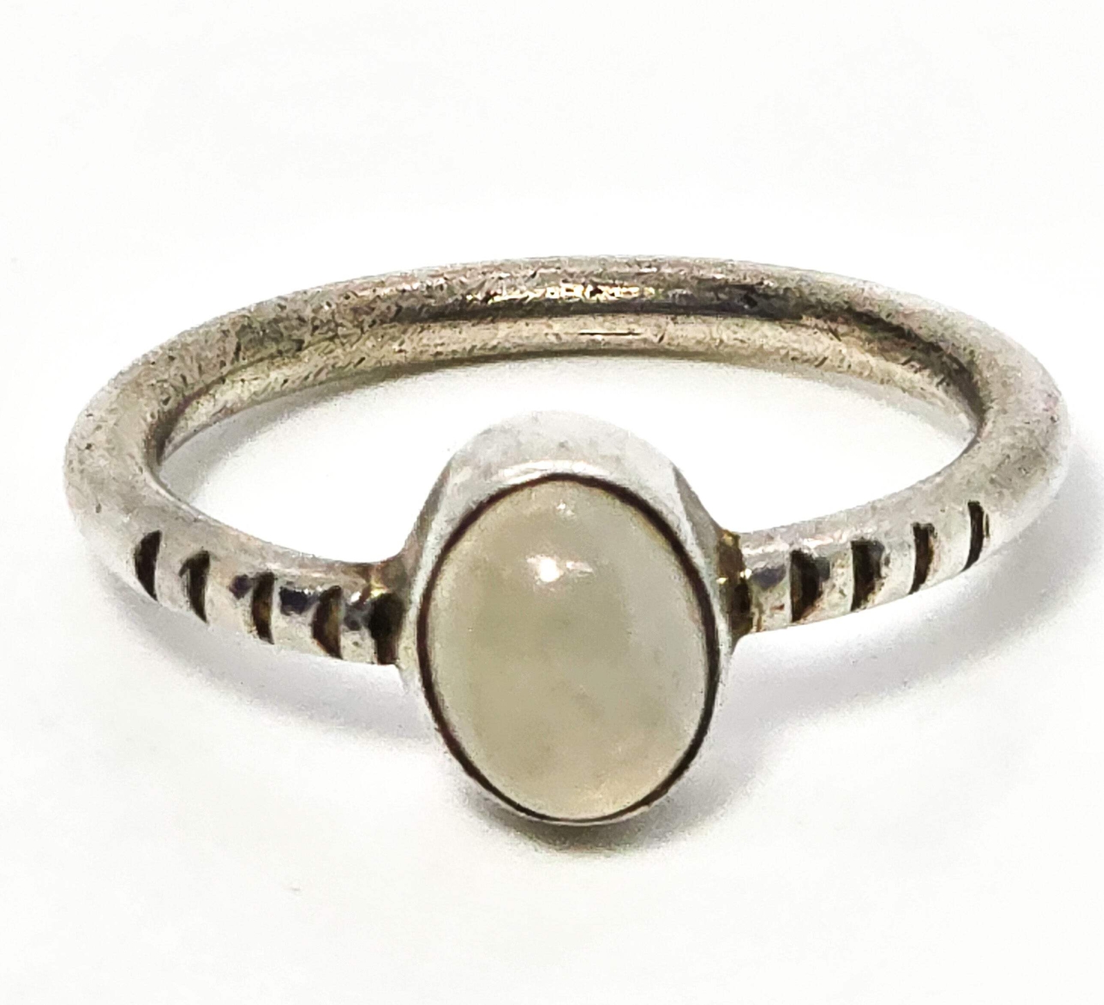 Rainbow yellow orange flash moonstone solitaire s… - image 3