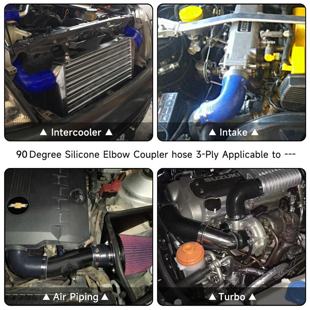 Find Universal 76MM 3.0'' 3 Ply 90 Degree Red Silicone Hose Coupler Intercooler Inlet In Super