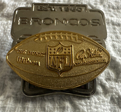 Denver BRONCOS Year Established NFL Commissioner's Golden Football Pin